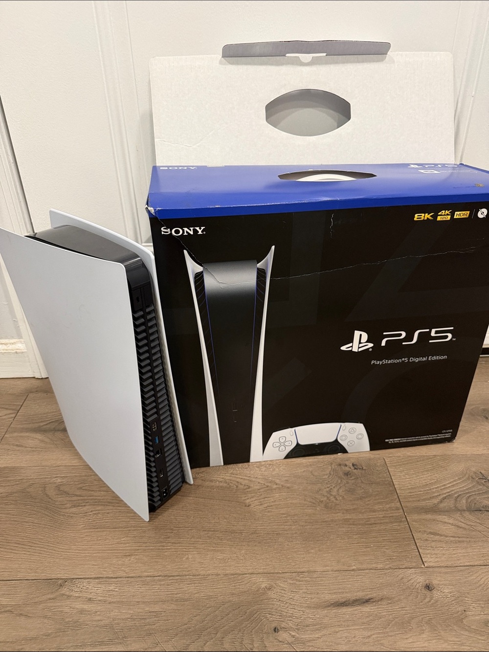 Sony PS5 Digital Edition Console - White with Black Accents